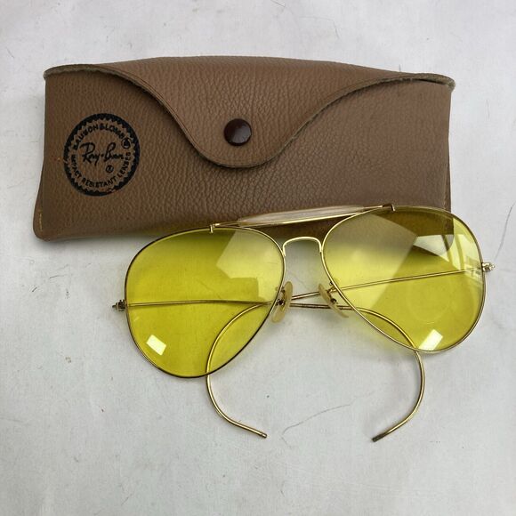 Ray-Ban Other - VINTAGE 60s B&L RAY BAN OUTDOORSMAN Aviator Sunglasses Yellow